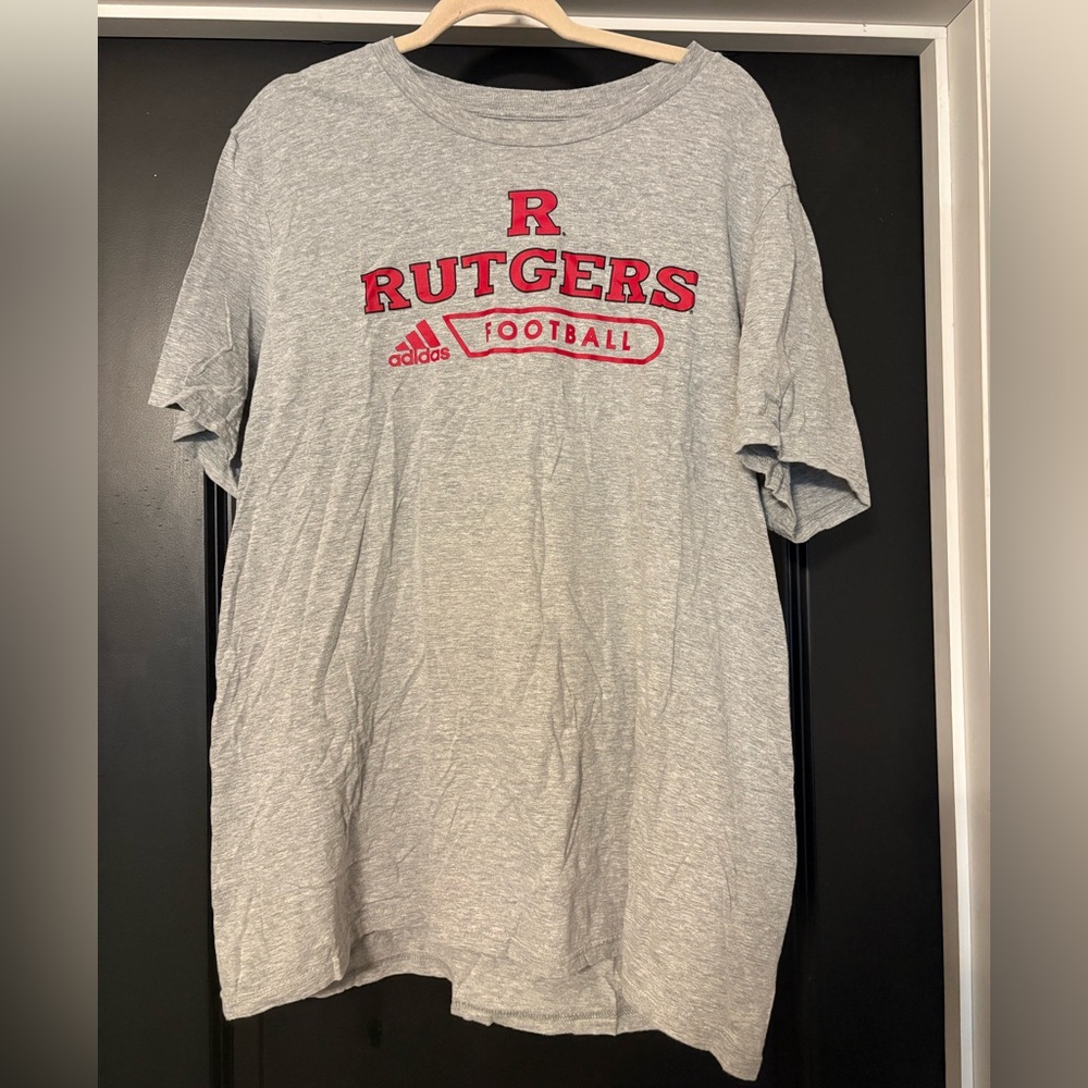 Rutgers Football Adidas Gray Tee Size XL